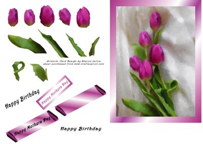 Watercolour Pink Tulip