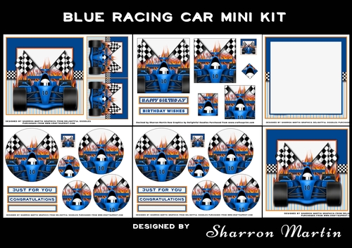BLUE RACING CAR MINI KIT 