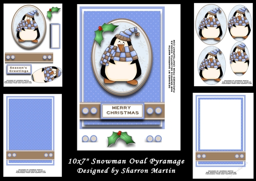 Snowman with Blue & Brown Scarf for 10x7 Card