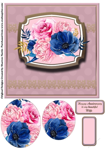 A5 Anniversary Wishes Card Front, Pyramid Layers & Sentiments