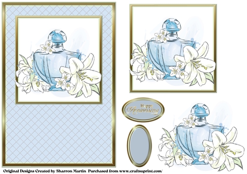 A5 Beautiful gift for you Card Front, Topper, Decoupage & Sentiment