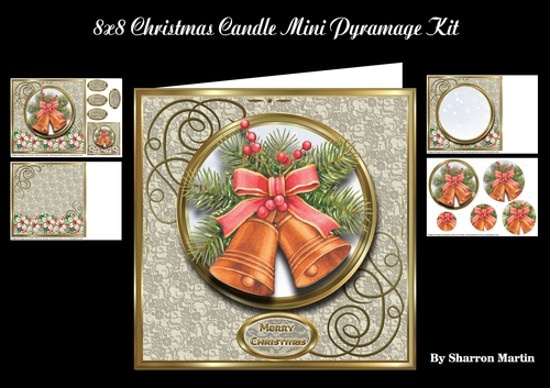 8x8 Christmas Candle Mini Kit - x4 A4 Sheets 