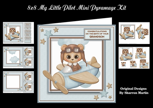 8x8 My Little Pilot Mini Pyramage Kit - x5 A4 sheets 