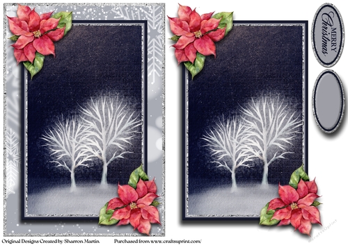 A5 Starry Night Card Front with Topper & Sentiment 