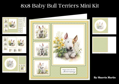8x8 Little Bull Terriers Mini Kit - x5 A4 sheets 