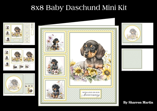 8x8 Baby Dachshund Mini Kit - x5 A4 sheets 