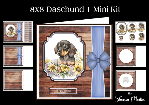 8x8 Daschund 1 Mini  Kit - x6 A4 sheets 