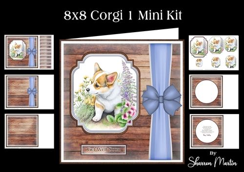 8x8 Corgi 1 Mini  Kit - x6 A4 sheets 