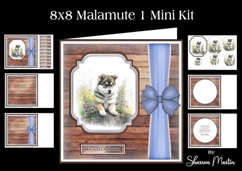 8x8 Malamute1 Mini Kit - x6 A4 Sheets 