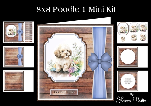 8x8 Poodle 1 Mini Kit - x6 A4 Sheets 