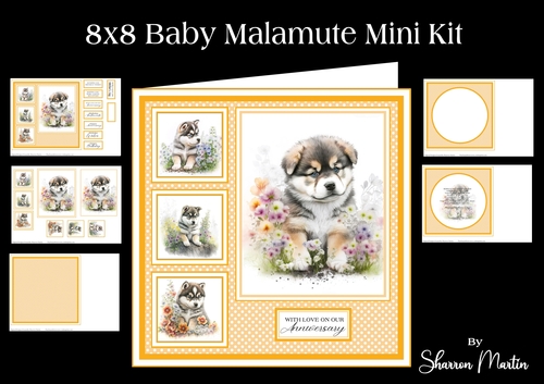 8x8 Baby Malamute Mini Kit - x5 A4 Sheets 