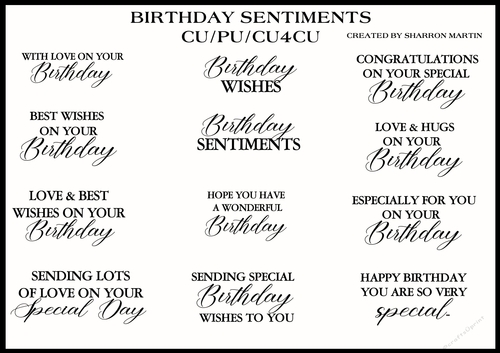 Birthday Quotes / Word Art CU/CU4CU/PU 