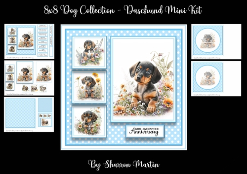 8x8 Daschund Mini Kit - x5 A4 Sheets 