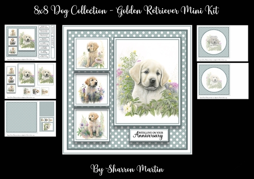 8x8 Golden Retriever Mini Kit - x5 A4 Sheets 