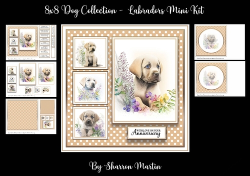 8x8 Labrador Mini Kit - x5 A4 Sheets 