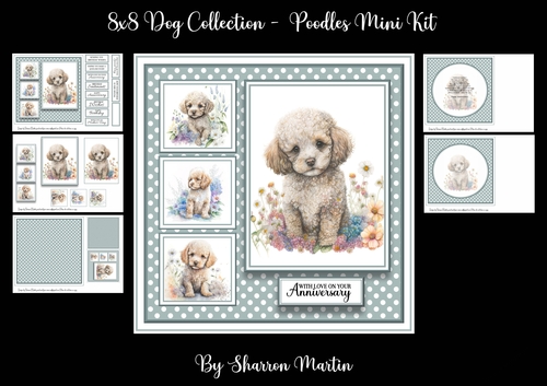 8x8 Poodles Mini Kit - x5 A4 Sheets 