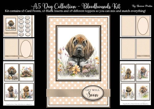 A5 Bloodhounds Kit - x6 A4 Sheets Can make at least 8 different cards