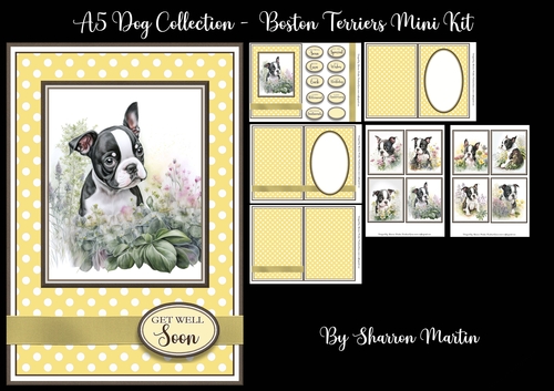 A5 Boston Terriers Mini Kit - x6 A4 sheets 