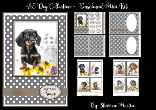 A5 Daschund Mini Kit - x6 A4 sheets 