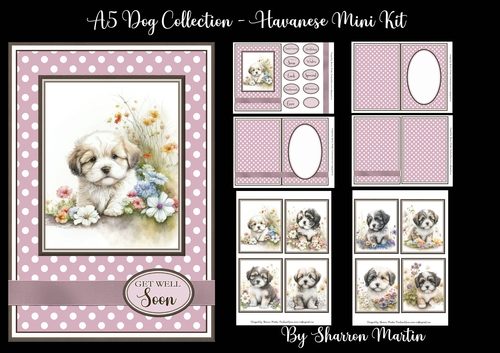 A5 Havanese Dog Collection Mini Kit - x6 A4 sheets