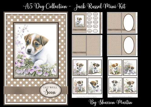 A5 Jack Russell Dog Collection Mini Kit - x6 A4 Sheets 