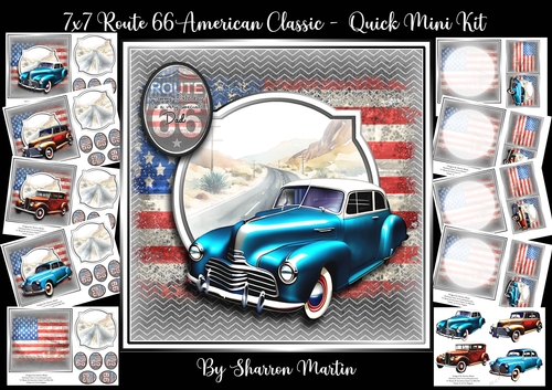 7x7 Route 66 American Classic Quick Mini Kit - x10 A4 Sheets 