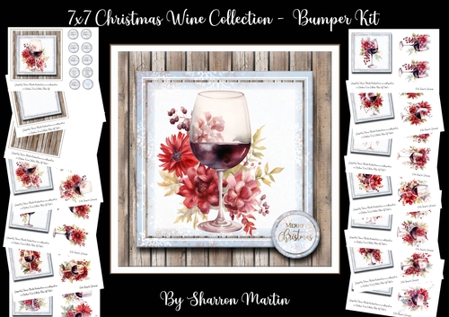 7x7 Christmas Wine Collection - Bumper Kit x14 Sheets