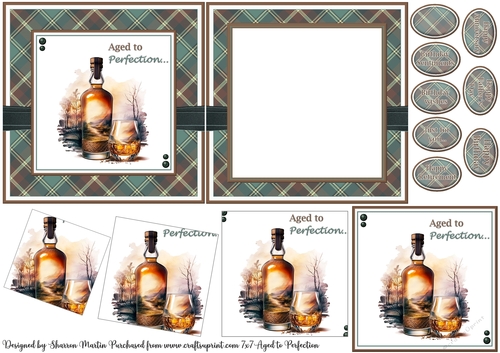 6x6 Aged to Perfection Card Front, Topper & Sentiments