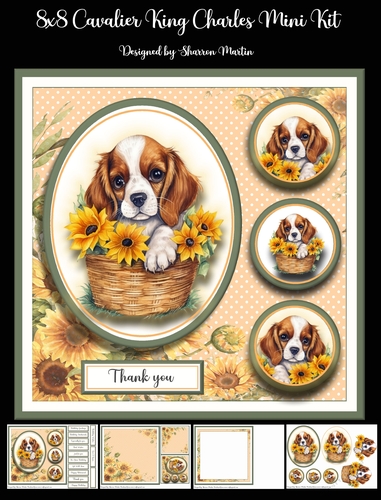 8x8 Cavalier King Charles Mini Kit - x4 A4 Sheets 