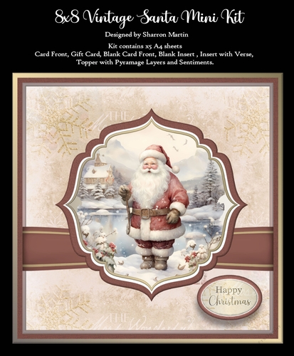 8x8 Vintage Santa 1 Mini Kit - x5 A4 Sheets 