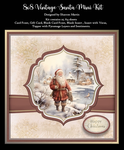 8x8 Vintage Santa 2 Mini Kit - x5 A4 Sheets 