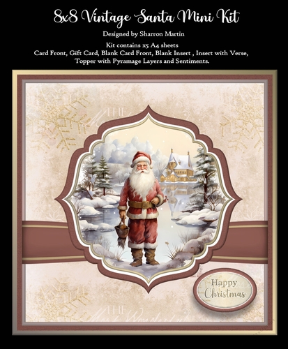8x8 Vintage Santa 4 Mini Kit - x5 A4 Sheets 