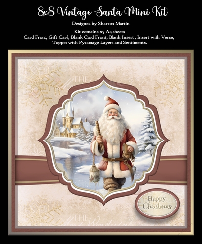 8x8 Vintage Santa 5 Mini Kit - x5 A4 Sheets 