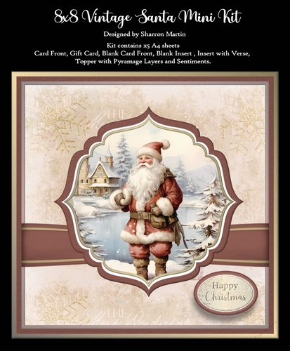 8x8 Vintage Santa 6 Mini Kit - x5 A4 Sheets 