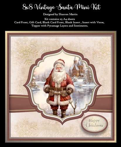 8x8 Vintage Santa 7 Mini Kit - x5 A4 Sheets 