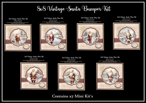 8x8 Vintage Santa Bumper Kit - x17 A4 Sheets 