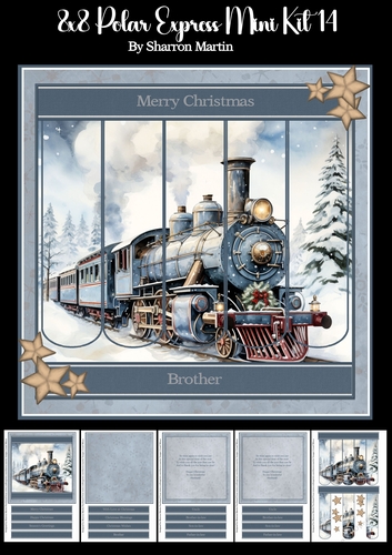 8x8 Polar Express Bookmark Panel Mini Kit - x5 A4 Sheets 
