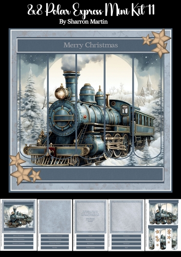 8x8 Polar Express Bookmark Panel Mini Kit 11 - x5 A4 Sheets 