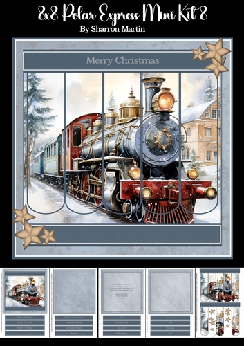 8x8 Polar Express Bookmark Panel Mini Kit 8 - x5 A4 Sheets 
