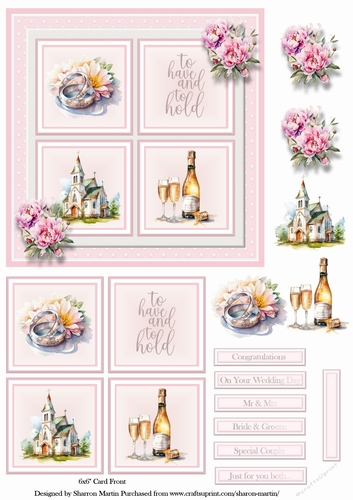 6x6 To Have and To Hold Card Front, Toppers, Decoupage & Sentiments
