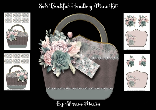 8x8 Beautiful Handbag Mini Kit - x4 A4 Sheets 