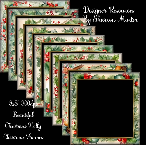 8x8 Christmas Holly 