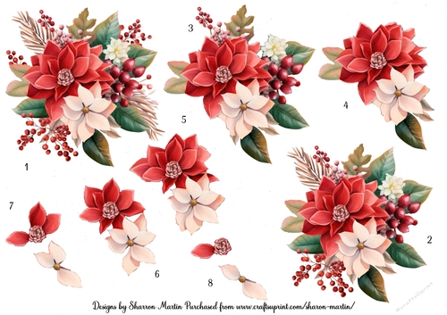Christmas Flower Decoupage 