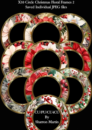 x10 Circle Christmas Frames 2 CU /PU /CU4CU