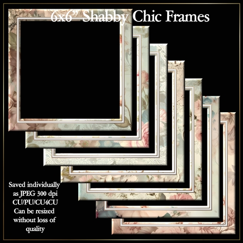 6x6 Shabby Chic Frames - Set of 7