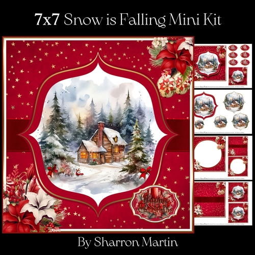 7x7 Snow is Falling Mini Kit - x4 A4 Sheets 