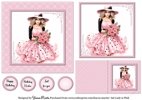 6x6 Lady in Pink 5