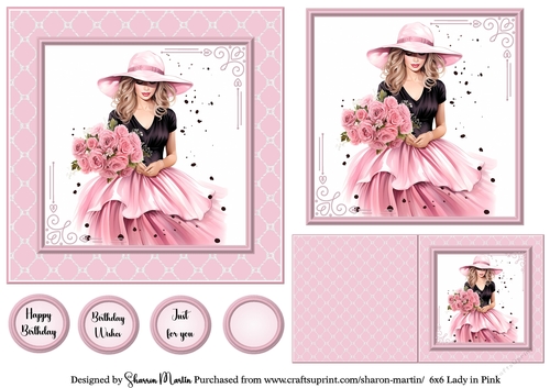 6x6 Lady in Pink 6