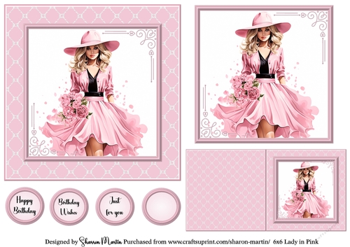 6x6 Lady in Pink 9