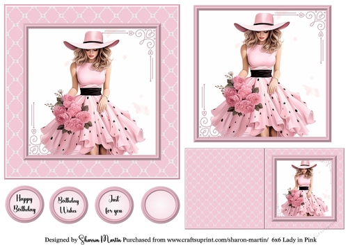 6x6 Lady in Pink 12